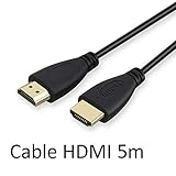 Shot Case Cable HDMI Male 5m pour PC Sony VAIO Console Gold 3D Full HD 4K Television Ecran 1080p Rallonge (Noir)