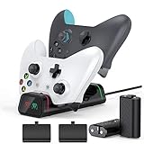 Xbox One Controller Charger, 2 × 1200mAh Xbox One Rechargeable Battery Packs High Speed Dual Xbox One/One S/One Elite Docking/Charging Station Xbox Wireless Controllers Batteries Charge Kit