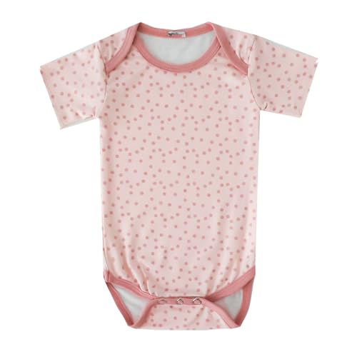 Copper Pearl Short Sleeve Bodysuit Baby: Ultra Soft Bodysuits for Newborns, Boys, Girls, and Infants - Stylish, Comfortable, Overlap Shoulders, Premium Knit Fabric - Dottie, 0-3 Months