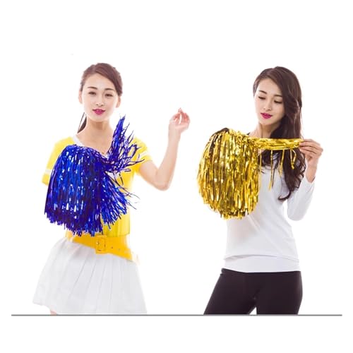 HYFEUOKF Pompon De Pom-Pom Girl Boule à Pompon de Pom-Pom Girl, 2 pièces, Pom-Pom Girl, Danse, aérobic, Sport pour Matchs De Sport, Performance sur ScèNe(Blue,20g) – vue 2