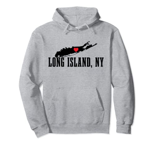 Long Island NY New York Pride Vintage Long Island Map Pullover Hoodie