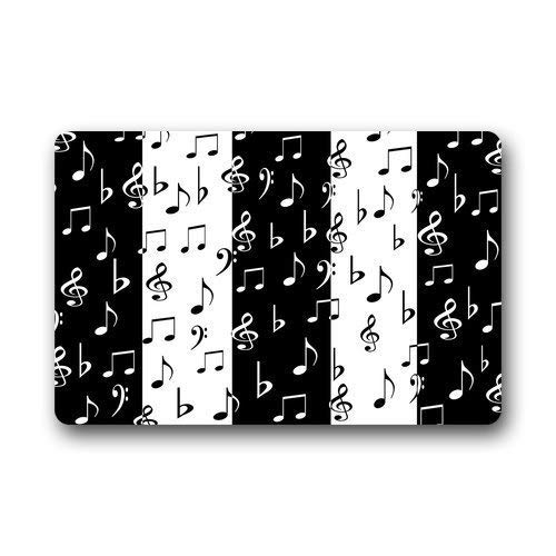 Innovative Door Mats Musical Notes Black and White Doormat