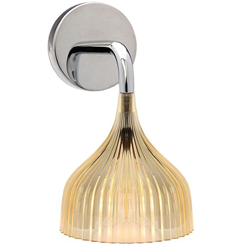 Kartell E' Lámpara E14, Amarillo Transparente, 13.5 x 14.5 x 13.5 cm