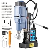 ZELCAN Magnetbohrmaschine 1550W Standbohrmaschine 13900N Tischbohrmaschine 650 RPM 50mm Max. Bohrdurchmesser mit 11 Bohrer HSS 12-27mm mit Variabler Geschwindigkeit für Oberfläche Heimwerk Industrie