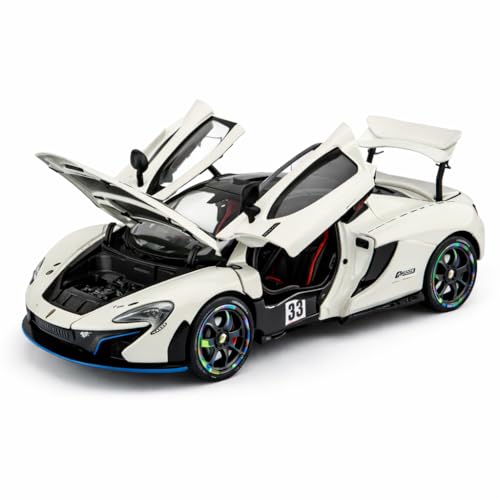 Image of 1:24 Scale McLaren P1 Die Cast Metal Car Model (Assorted Colour) with Openable Doors & Hood, Detailed Interior, Pull Back Action Toy Car for Kids & Collectors, Display Model
