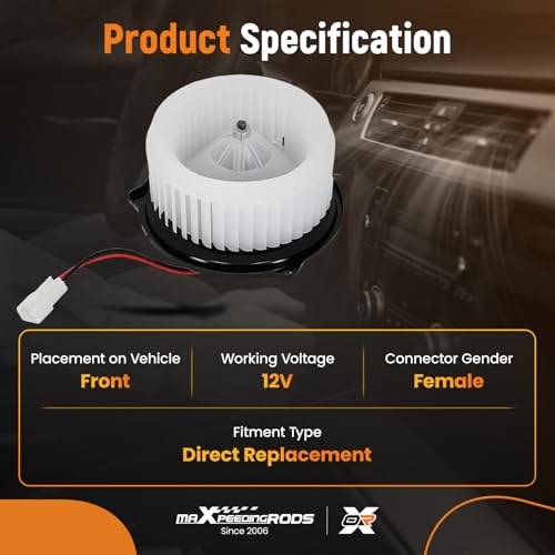 Image of maXpeedingrods HVAC Blower Motor with Fan Cage 700296 Fit for Mazda 3 2014-2017 CX-5 2013-2016, AC Heater Blower Motor Replaces # KD4561B10 GHP961140 PM4106 MA3126109