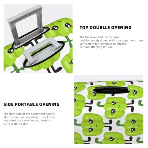bright green sweet peppers eyes Travel Luggage Covers - Elasticity Suitcase Covers Protector for Luggage 18-32 Inch4