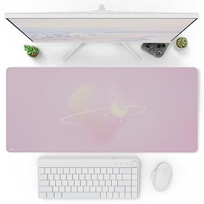 Pixio Mouse Pads - 36 x 16 inch XXL Celestial Love Pink Multifunctional Large Desk Mats for Gaming, Office, Desktop Anti-Slip Waterproof Washable Computer Mouse Mat