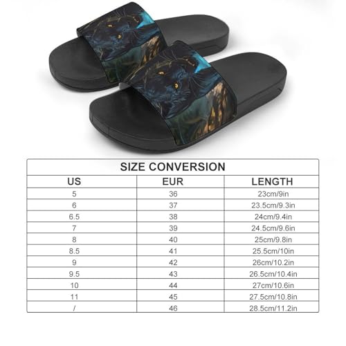Fierce Panther Slippers for Men Wormen Shower Bathroom Slipper Indoor Beach Non Slip Sandal2
