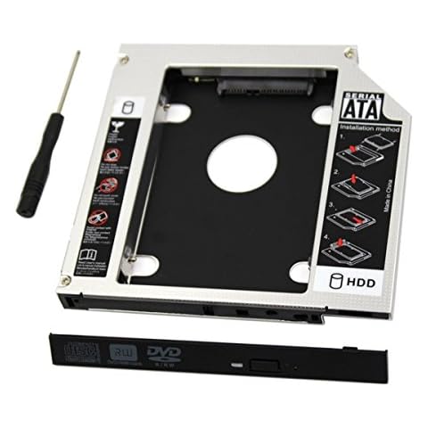 SDD Hard Drive Caddy Case,Universal 9.5mm SATA to SATA 2nd SSD HDD Hard Drive Caddy Adapter Tray Case for DELL HP Lenovo ThinkPad ACER Gateway ASUS Sony Samsung MSI Laptop Cover