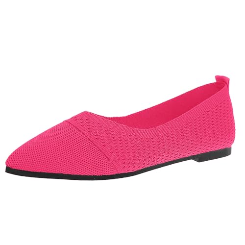 Chaussures de loisirs souples antidérapantes bout pointu plat ballerines respirantes femme