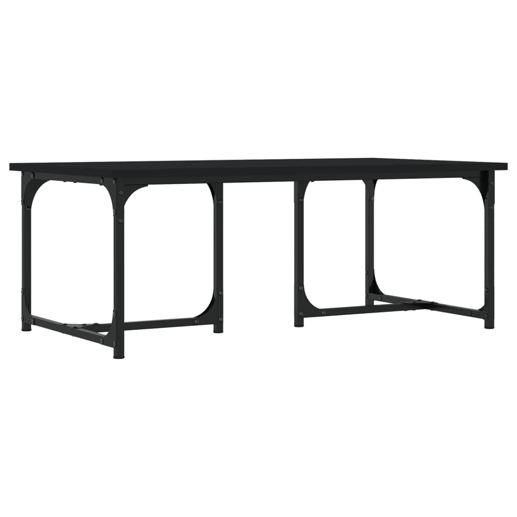 Table basse noire robuste pour poser vos boissons et décoration