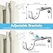 Long Curtain Rod for Windows 144 Inch - 1 inch Heavy Duty White Curtain Rods with 4 Brackets for Living Room Sliding Glass Door Outdoor, Adjustable Threaded Sections