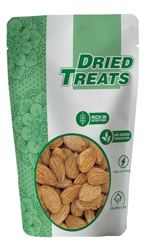 Image of Dried Treats Almond Roasted & Salted 200g - Dry Fruits- Badam Roasted | Crunchy, Healthy & Delicious Vegan-Friendly Nut Snack | Rich in Protein, Fiber, Healthy Fats, Calcium & Dietry Fibre | Roasted Badam Best for Brain Health and Muscle Function | Lightly Salted Almonds for Energy