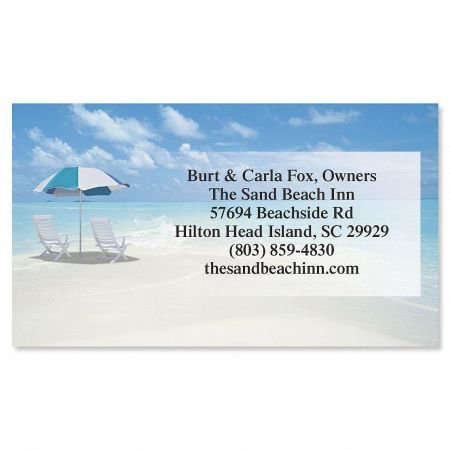 Calm Seas Custom Printed Business Cards - Set of 250-2 x 3-½ inches - Matte Finish - Single-Sided - Tropical, Travel, Beach Themed, Printed in the USA