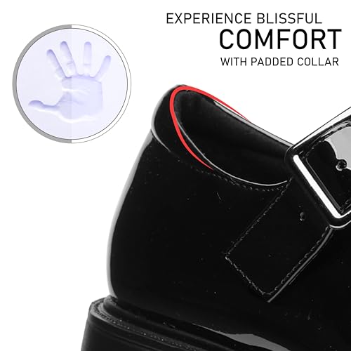 AOSPHIRAYLIAN Mary Janes Platform Mary Janes for Women Round Toe Dress Shoes for Women Ankle Strap Chunky Heel Uniform Women's Pumps4