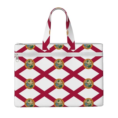 Florida State Flag Canvas Document Bag Briefcase For Professionals And Executives
