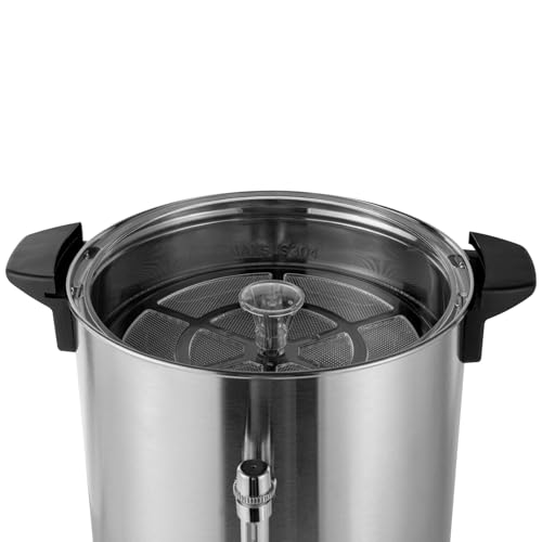 KWCWB Commercial Grade Stainless Steel Percolate Coffee Maker Hot Water Urn,Stainless Steel Large Coffee Dispenser, 1400W 110V Electric Coffee Maker Urn,for Catering Party