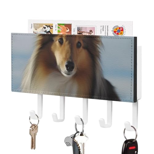 BVKWNTSA Schlüsselbrett mit Shetty-Hund 5 Haken