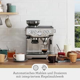 Sage - The Barista Express - Kaffeemaschine mit manuellem Milchaufschäumer & integriertem Mahlwerk - 16 Mahlgradeinstellungen, automatisches Mahlen, individueller Milchschaum - Gebürsteter Edelstahl