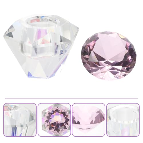 Copa de Cristal para Líquido de Uñas con Tapa Hexagonal Rosa miniatura 7