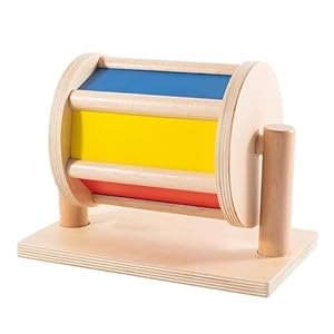 Kids Wooden Baby Montessori Toys – Spinning Drum Bell Sensory Montessori Toys for Babies 6-12 Months, Educational Toys Gifts for Birthday Christmas for 1-3 Year Old Boys Girls Toddlers, Safe & Smooth