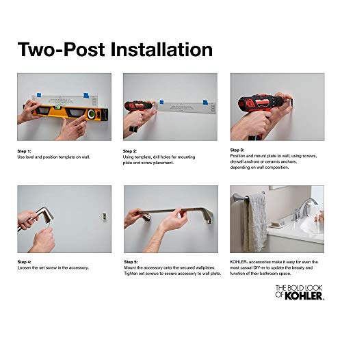 KOHLER K-13500-2BZ Kelston 18-Inch Bathroom Towel Bar, Oil-Rubbed Bronze