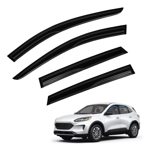 Image of Escape Rain Guards - Window Visors for Ford Escape 2020-2025 2026, Out-Channel Side Window Rain Guards for Escape Accessories, 4PCS, Black, Car Accessories