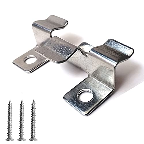 Clips de cubierta compuestos, clip de tablero de fijación, placa decorativa compuesta, clip de metal con soporte de montaje empotrado de tornillo negro (50 clips de fijación)