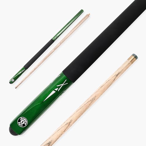Jonny 8 Ball Torpedo 48 Inch 2 Piece Centre Joint Junior Kids Snooker and English Pool Cue with 9.5mm Tip (Green Torpedo Cue Only)