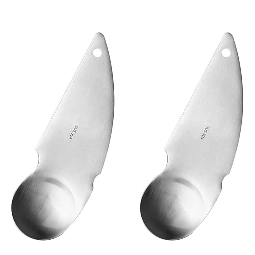 Acciaio inossidabile Kiwi coltello speciale della sbucciatura arancione Pompelmo Coltello sbucciatura Kiwi della frutta della lama di taglio uovo Dig carne cucchiaio da cucina professionale (B)