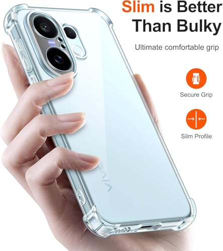 Image of Lustree Compatible with vivo X200 FE 5G Back Cover| Clear + TPU Case with 4 Corner Air Cushion Protection & Camera Protection | Slim& Stylus Cover for vivo X200 FE 5G