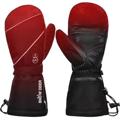Heated Gloves,Mens Womens Heated Ski Gloves Mittens,7.4V 2200MAH Electric Rechargeable Battery Gloves for Winter Skiing Skating Snow Camping Hiking Heated Arthritis Hand Warmer Gloves(L)