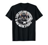 I Like Cats & Hockey and Maybe 3 People Cat Hockey Player T-Shirt