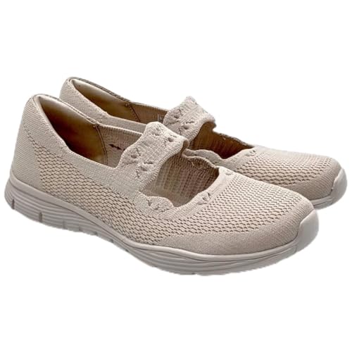 Zapatos planos Skechers Seager para mujer cómodos en color natural talla 40