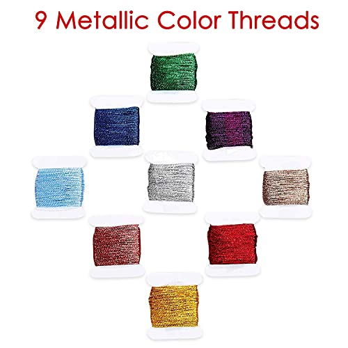 Atteret Embroidery Floss Kit 108 Colors 99 Cotton 9 Metallic Threads. On Plastic Bobbins In Organizer Storage Box. Dmc Color Coding. For Cross Stitch, Friendship Bracelets, String Crafts #TOP7