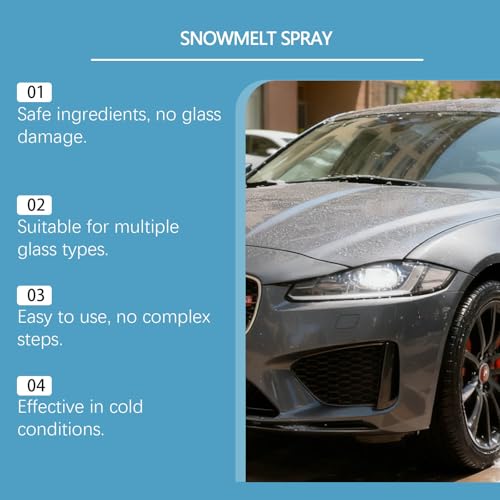 NwxuNt Windshield Deicer Spray for Car, Multi-Surface De-ice Spray Melts Ice & Frost, Safe for Windows, Mirrors, Headlights, Door Locks, Essential Winter Car Care Product (3)