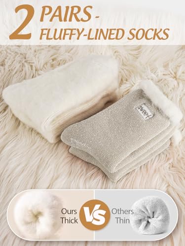 Kuschelsocken Damen Weihnachtsgeschenke für Frauen Mama: Thermosocken Wollsocken Dicke Socken Damen 39-42 Flauschige Socken Bettsocken Wärmesocken, Adventskalender Geschenke für Frauen Weihnachten