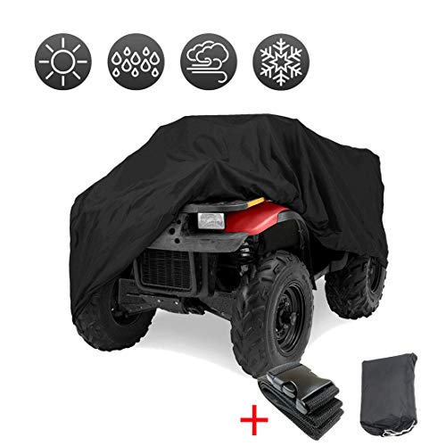 SUNDUXY Riding Lawn Mower Cover, ATV Cover Heavy Duty 210D Oxford Durable Universal Waterproof Wind-Proof UV Protection with Storage Bag and Buckle,L