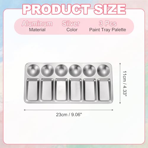 Paleta rectangular de 12 pozos de aluminio para óleo acuarela y suministros de artista 3