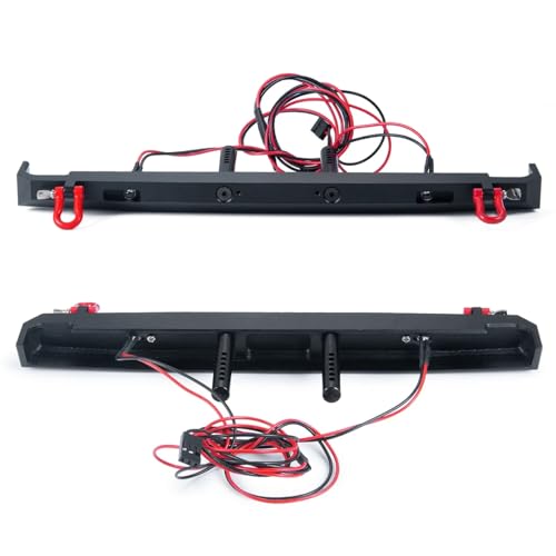 Parachoques trasero de aleación para SCX10 III Bronco con luces LED integradas