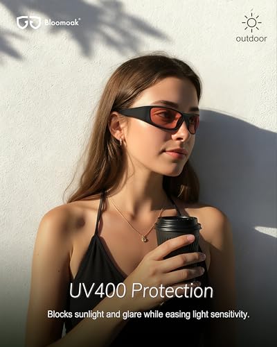 Image of Bloomoak 99% Blue Light Blocking Glasses,Nighttime Sleep,Fully Wraparound Your Eyes with No Leaks for Side Glare