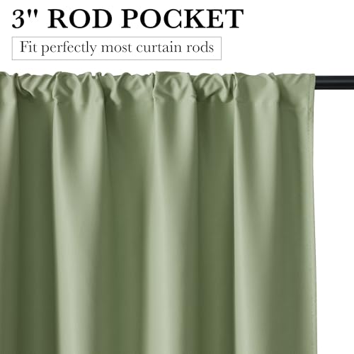 Image of RYB HOME 100% Blackout Short Curtains for Small Window, Thermal Insulated
