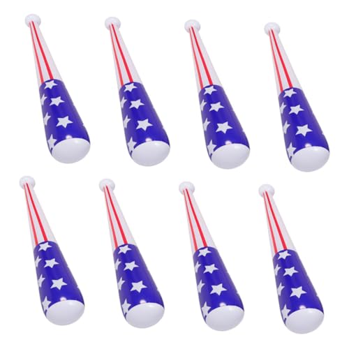 VICASKY 8Pcs Inflatable Baseball Bat American Flag Design PVC Pool Float for Events Parties and Outdoor Fun Lightweight Encourages Active Play