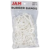 JAM PAPER Durable Rubber Bands - Size 64 - White Multi-Purpose Rubberbands - 100/Pack