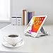 OMOTON Show 15 Stand Multi-Angle, Portable Tablet Stand with Round-Base, Compatible with iPad Pro/Air/Mini, Samsung and All Phones- Silver