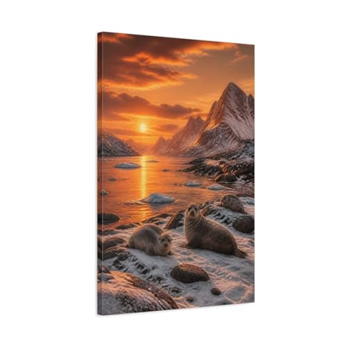 Tableau burnt sienna sunset canvas pour une ambiance de salon réaliste