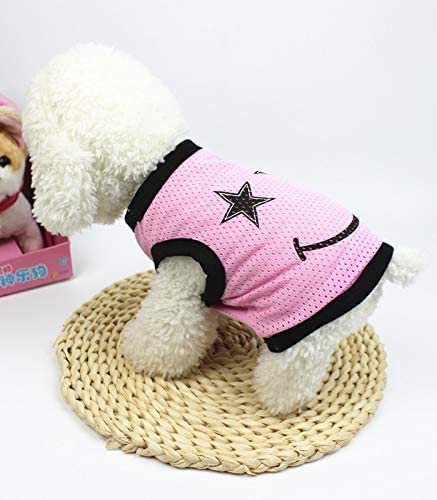 Alroman Dogs Mesh Shirts Pink Hollow Out Vest Clothing For Dogs Cats Xl Dog Vacation Shirt Female Dog Clothing Puppy Summer Clothes Girl Polyester Shirt Dog Cat Pet Small Clothes Vest T-Shirt Apparel #TOP5