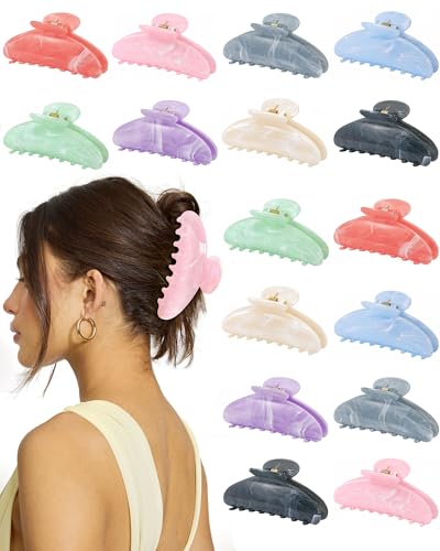 16 Pack Hair Claw Clips for Women - Large Non-Slip Hair Claws for Thick Thin Hair, Cute Hair Barrettes Elegant & Durable, Fashion Hair Accessories Stylish Bulk Hair Clips for Girls DIY Gift