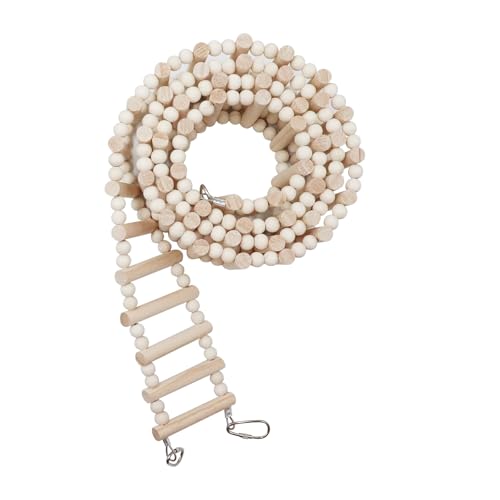 Image of Rat Ladder Bridge Toy, Rat Climbing Toys, Natural Wooden Hamster Ladder Bridge Toy, Cage Accessories for Bird Parrot Cockatiel Sugar Gliders - 54 Steps - 74.6 x 3.14 Inch